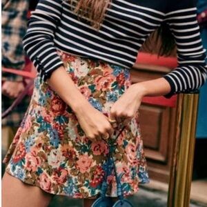 Sezane Multicolor Floral Mini Skirt